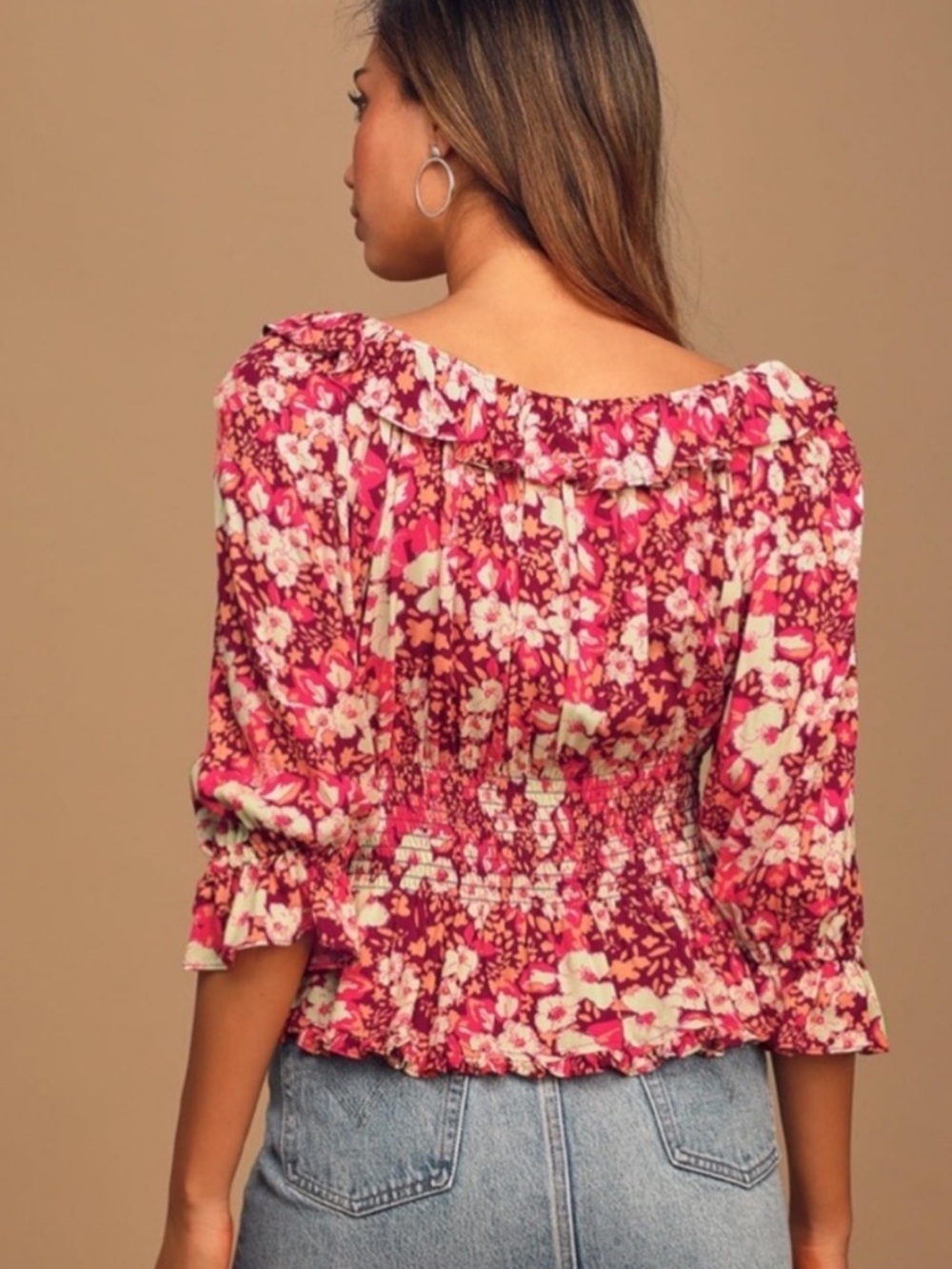 Free People Sweet Memories Blouse in Fruit Punch Combo - Size S - Picture 9 of 10
